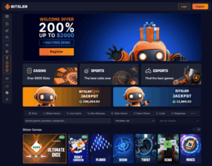 Bitsler homepage – crypto sportsbook and casino platform