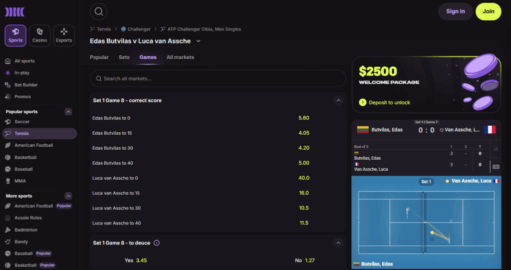 Cloudbet live betting screen ā dynamic in-play odds