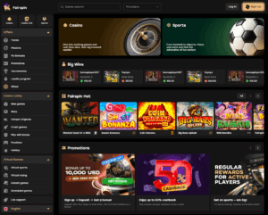 Fairspin.io homepage – blockchain casino and sportsbook