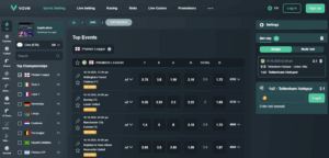 Vave sportsbook – live odds and betting markets across major sports
