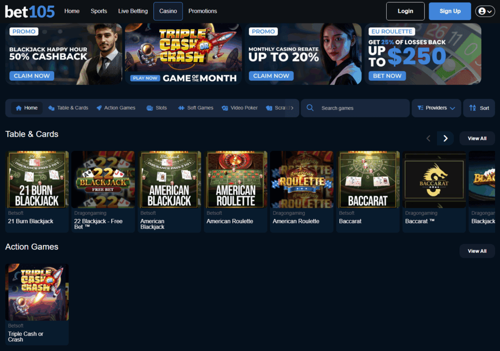 Bet105 casino – premium crypto slots and jackpots