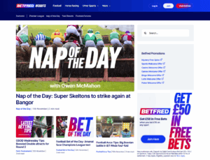 Betfred news and insights section featuring the latest sports articles and event previews.