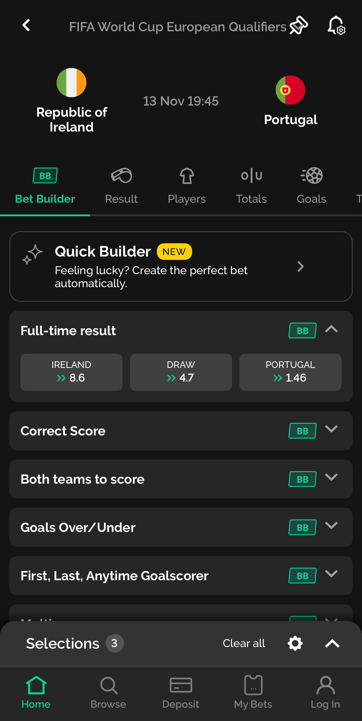 SBK Mobile App SBK mobile app betting market view showing football odds and user-friendly navigation.