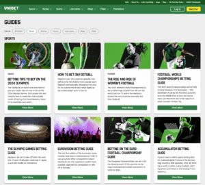 Unibet news and insights section featuring the latest sports articles and event previews.